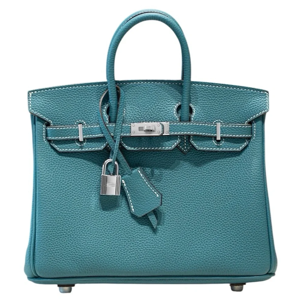 25CM Classic Togo Leather Top Handle Satchel Bag - Peacock Blue - Picture 1 of 12